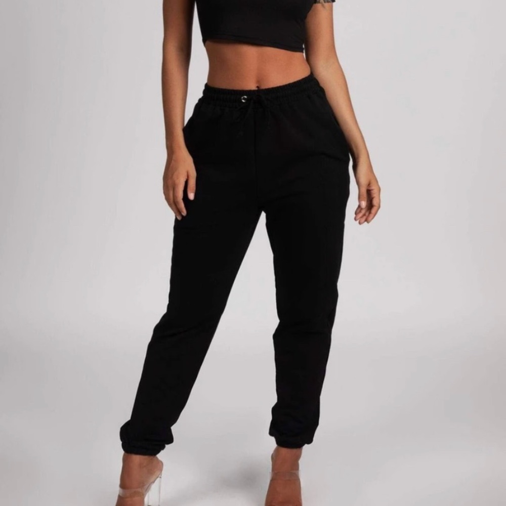 black MESHKI sylvia loopback joggers